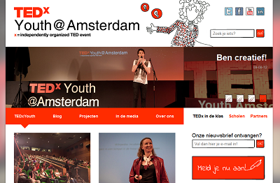 Screenshot TEDxYouth@Amsterdam website